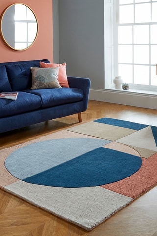 Wollen Vloerkleed Moderno Esre Blauw en Beige