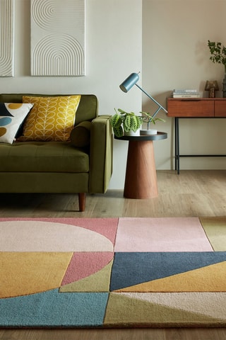 Wollen Vloerkleed Esre - Roze en Blauw