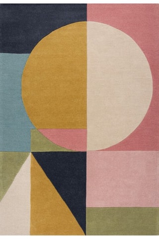 Wollen Vloerkleed Esre - Roze en Blauw