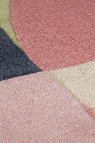 Wollen Vloerkleed Esre - Roze en Blauw