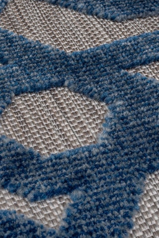 Vloerkleed Oro Goudkleurig en Blauw