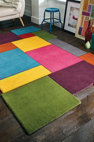 Wollen Vloerkleed Collage Multicolor