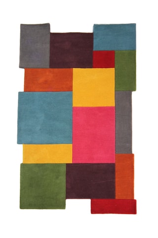 Wollen Vloerkleed Collage Multicolor