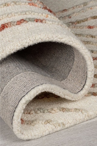 Wollen Vloerkleed Abstract Swirl - Beige en Oranje