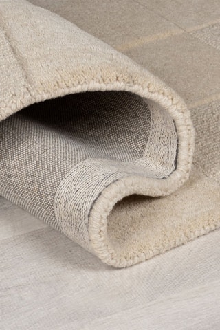 Wollen Vloerkleed Checkerboard  Naturel