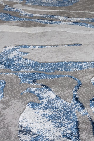 Vloerkleed Marbled Grijs en Marineblauw