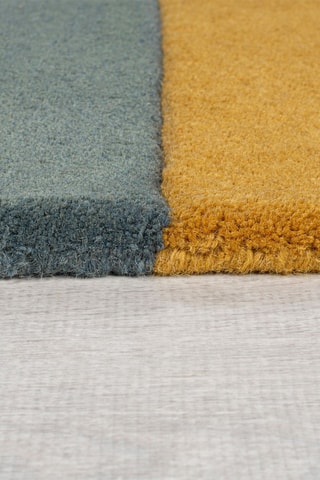 Wollen Vloerkleed Abstract Blauw