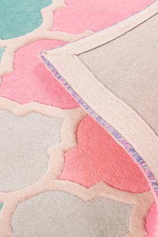 Wollen Vloerkleed Rosella Blauw en Roze 