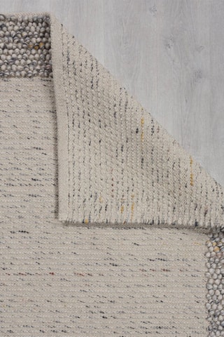 Wollen Vloerkleed Bobble - Blauw en Beige