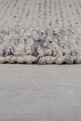 Wollen Vloerkleed Bobble - Blauw en Beige