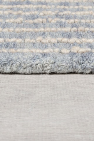 Wollen Vloerkleed Abstract Check - Lichtblauw en Wit