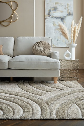 Vloerkleed Velvet Carved Beige