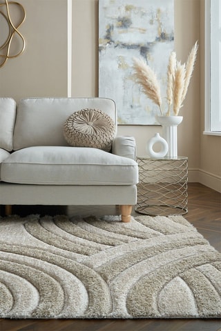 Vloerkleed Velvet Carved Beige