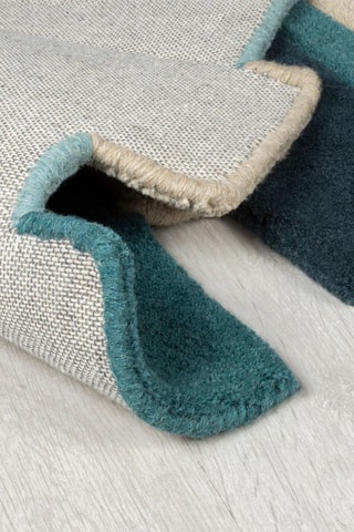 Wollen Vloerkleed Abstract Blauw en Grijs