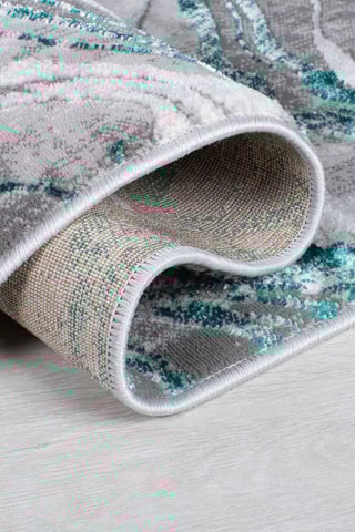 Vloerkleed Marbled Grijs en Smaragdgroen