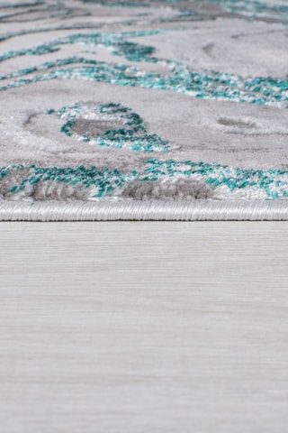 Vloerkleed Marbled Grijs en Smaragdgroen