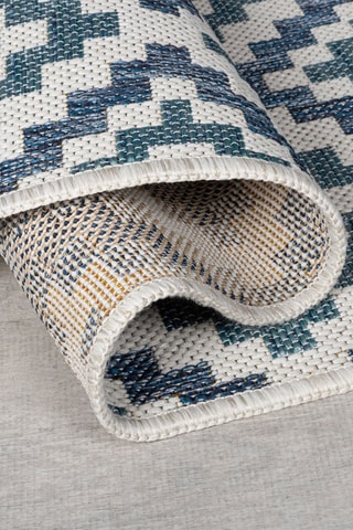 Tapis Zia Trellis Outdoor - Blauw en Geel