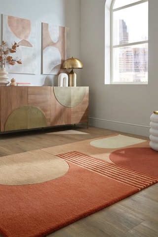 Wollen Vloerkleed Lozenge - Terracotta