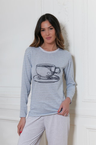 Pyjama Oprah - Ciel et gris