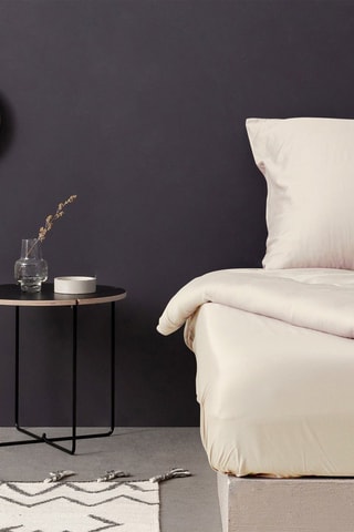 Drap-housse en satin de coton - 125 g/cm² - Crème