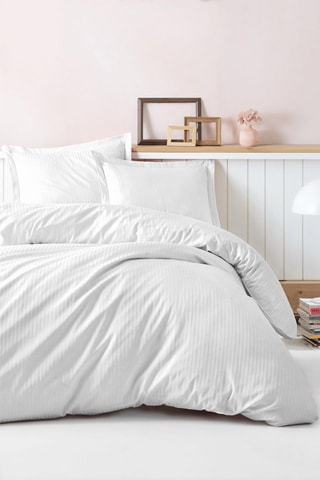 Parure de couette en satin de coton 82 fils/cm² - Blanc