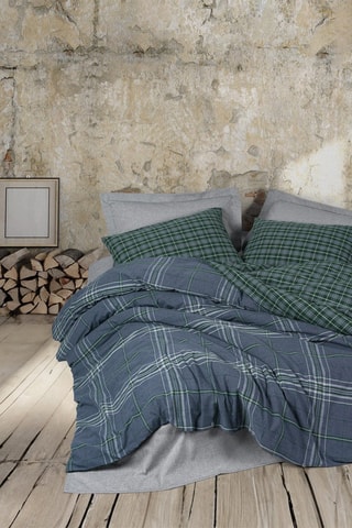 Parure de couette en coton 57 fils/cm² - Bleu