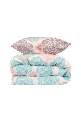 Parure de couette en coton 48 fils/cm² Andalucia - Blanc et marron