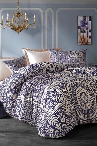 Parure de couette 484 - Bleu et blanc