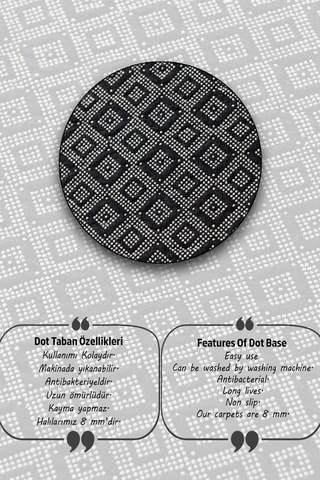 Tapis rond - Gris et écru