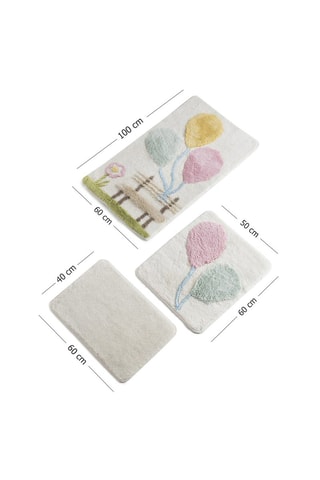 3 tapis de bain - Blanc