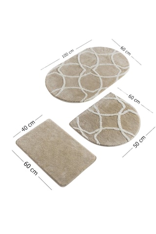 Ensemble tapis de bain - 
3 pièces - Beige