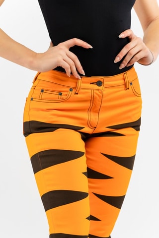 Calças cintura alta - Laranja