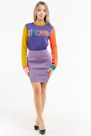 Vestido em lã - Violeta e amarelo