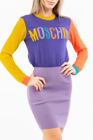 Vestido em lã - Violeta e amarelo