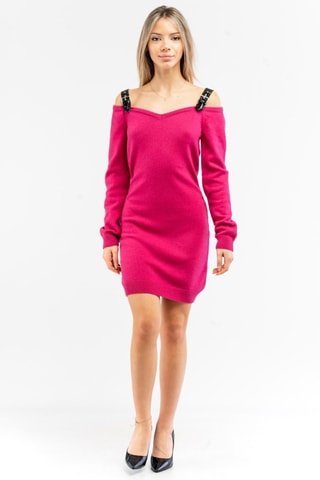 Vestido-camisola em lã e caxemira - Rosa