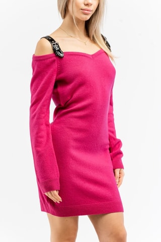 Vestido-camisola em lã e caxemira - Rosa