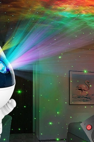 Astronauta projetor de ambiente estrelado animado Branco