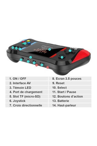 Console émulateur TechKidz - 500 jeux - SupMax