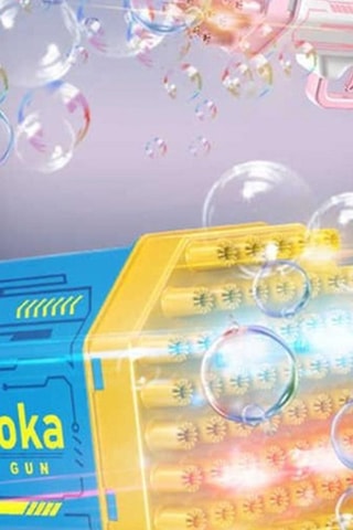 Bazooka de bolhas LED 69 buracos Bubble Gun  Violeta