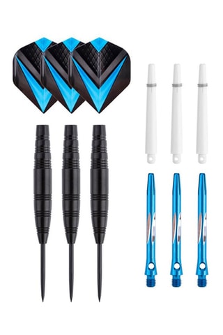Jogo de 3 dardos profissionais com ponta de aço 23 gr - Modelo Cupra - Azul