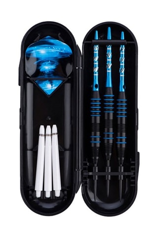 Jogo de 3 dardos profissionais com ponta plástica 22gr - Modelo Typhoon - Azul