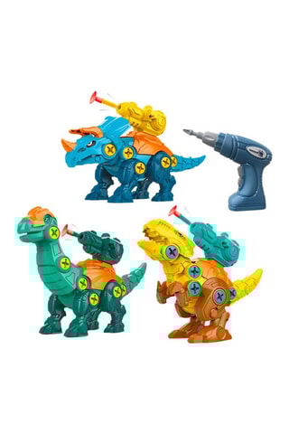 Dinossauros 3 em 1 para montar - Azul e verde