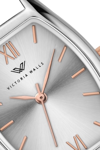 Montre à quartz en acier inoxydable - Argenté et doré rose - Victoria Walls