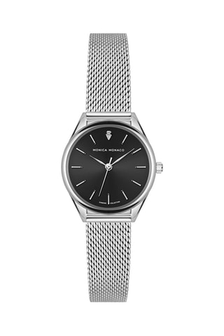 Montre à quartz en acier et diamant