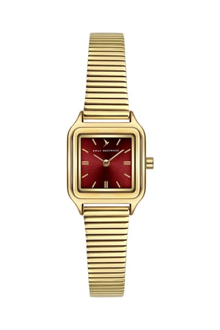 Montre à quartz en acier inoxydable - Doré et bordeaux - Emily Westwood