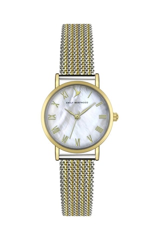 Relógio de quartzo em aço e madrepérola - Emily Westwood