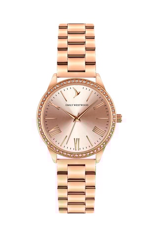 Montre à quartz en acier - Doré rose - Emily Westwood