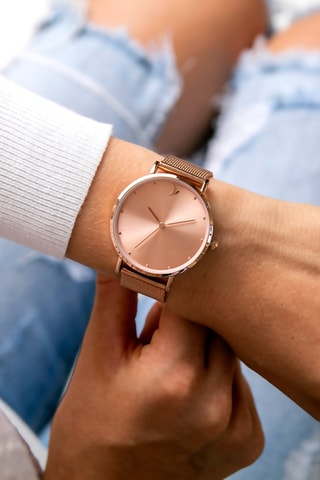 Montre à quartz en acier - Doré rose - Emily Westwood