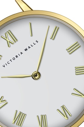 Relógio de quartzo em aço - Dourado e branco - Victoria Walls