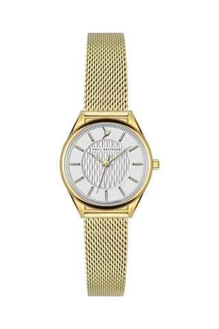 Relógio de quartzo em aço inoxidável - Dourado e branco - Emily Westwood